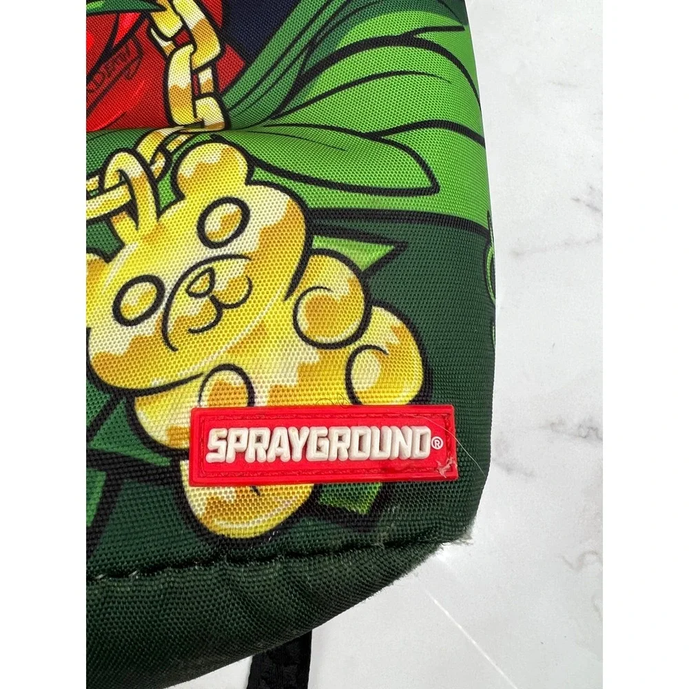Sprayground Red Bear Money Limited Edition Green Streetwear Backpack NWT